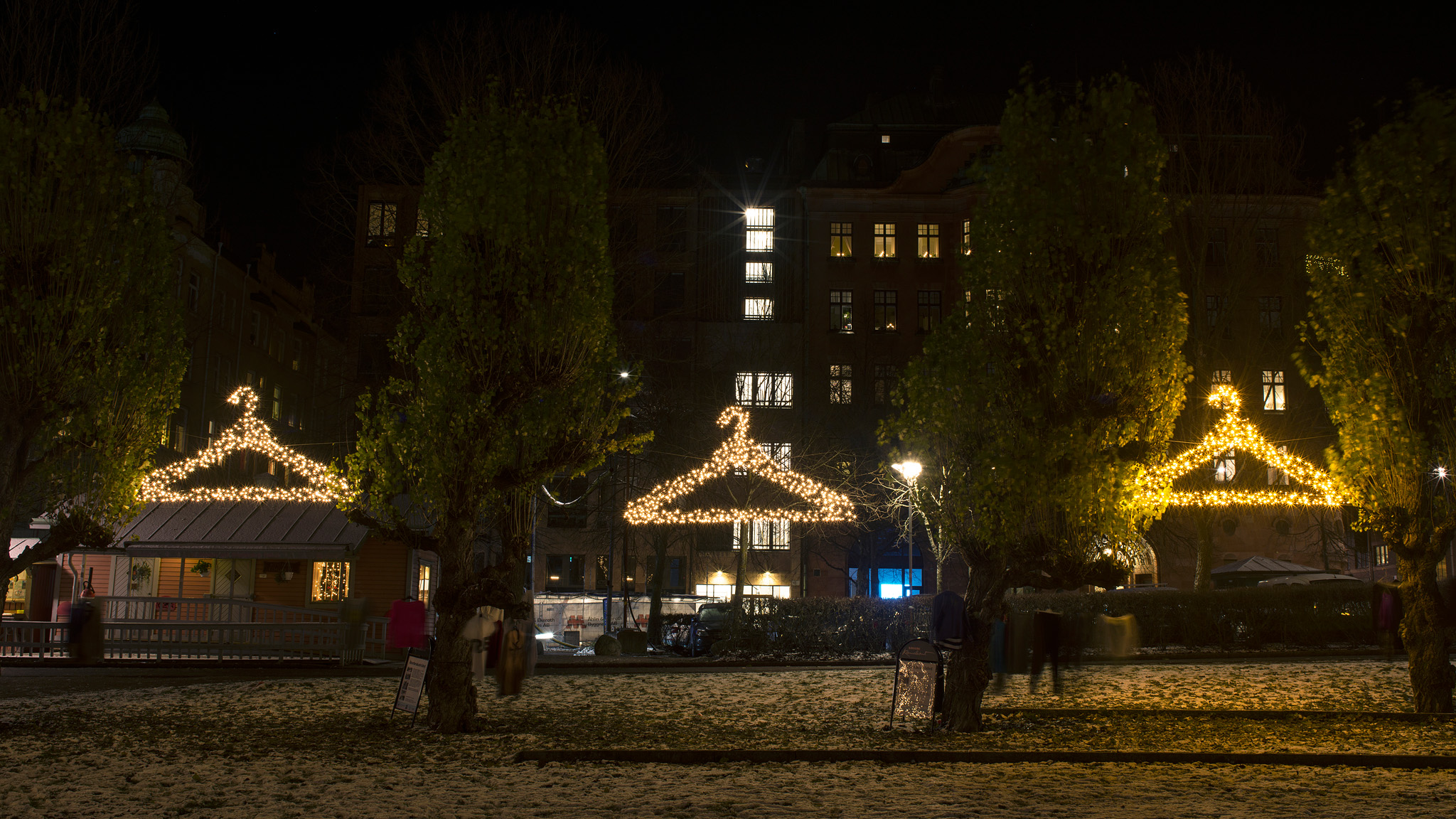 Återbruksträden under Norrköping Light Festival 2019. Foto: Peter Holgersson. 